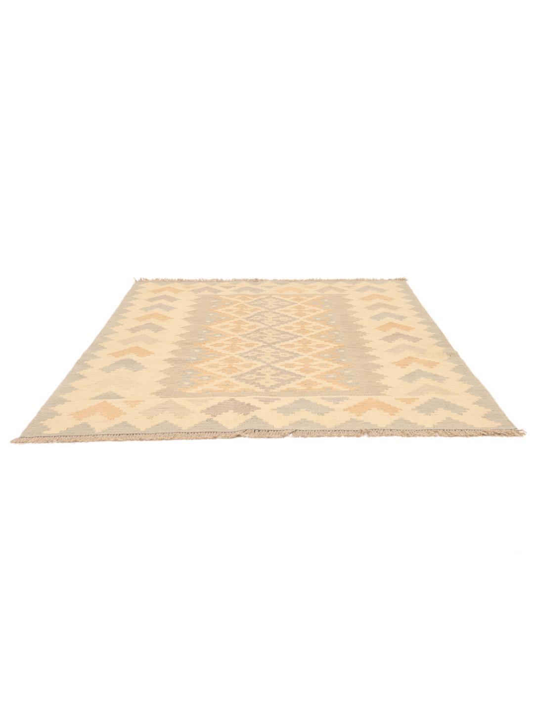 Håndvævet Kilim Ghashghai tæppe fra Mellemøsten i beige og bløde jordfarver