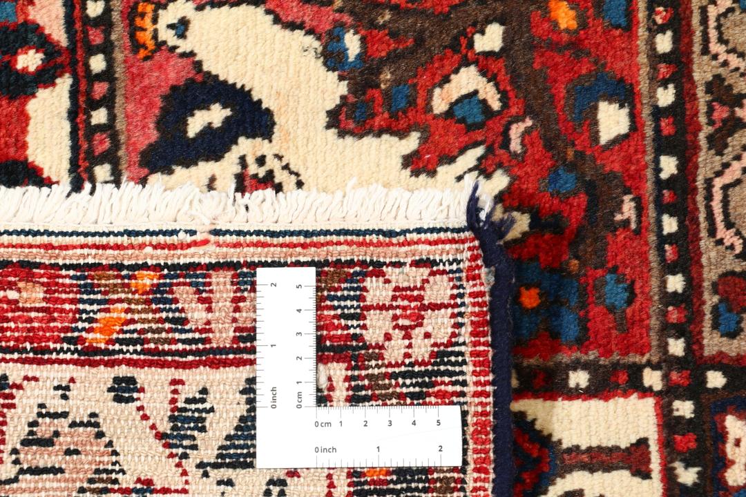 Håndknyttet Bakhtiari-tæppe fra Mellemøsten med et flerfarvet paneldesign