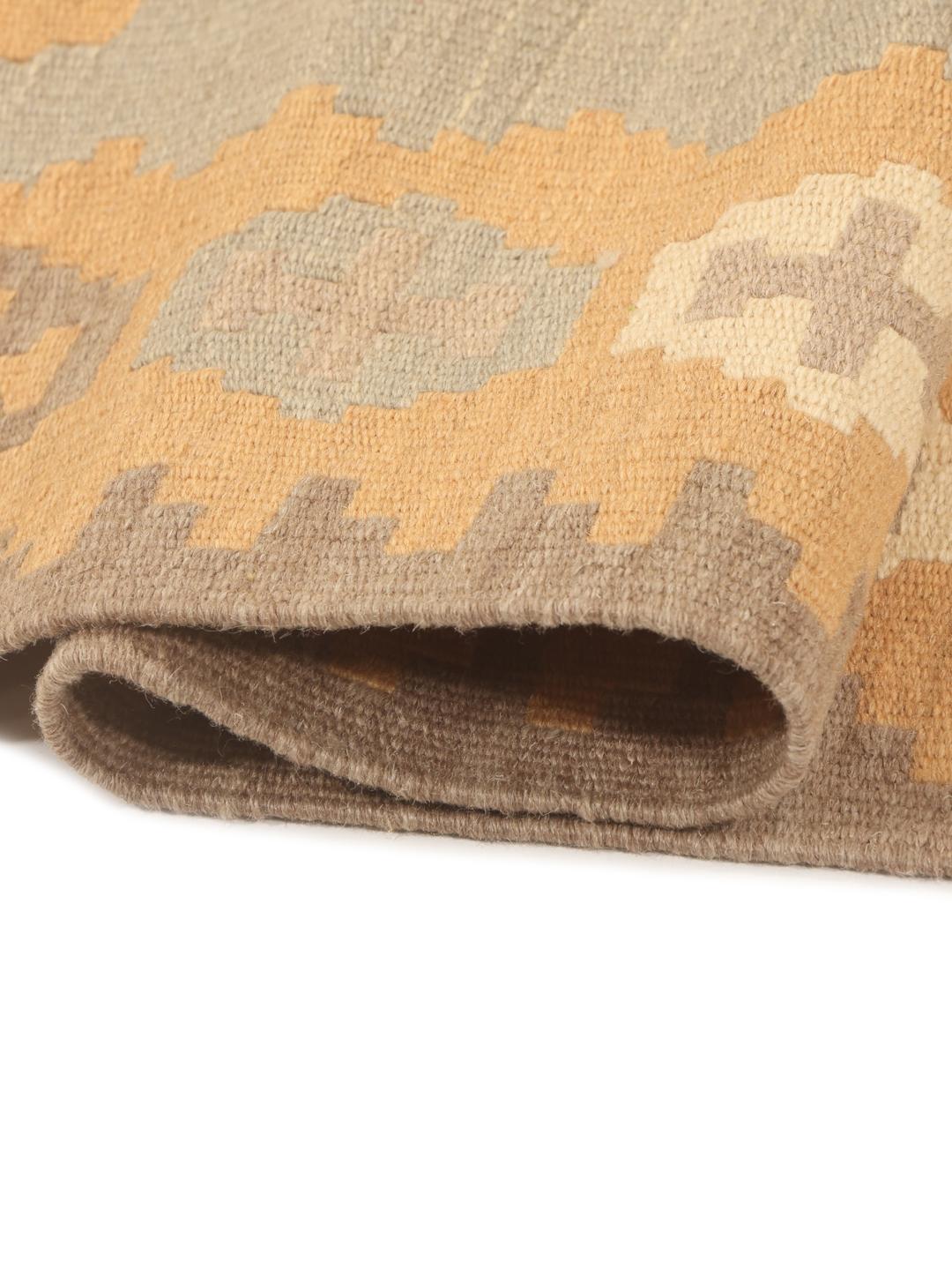 Runner Ghashghai tessuto a mano con motivi geometrici tribali in toni beige e marroni
