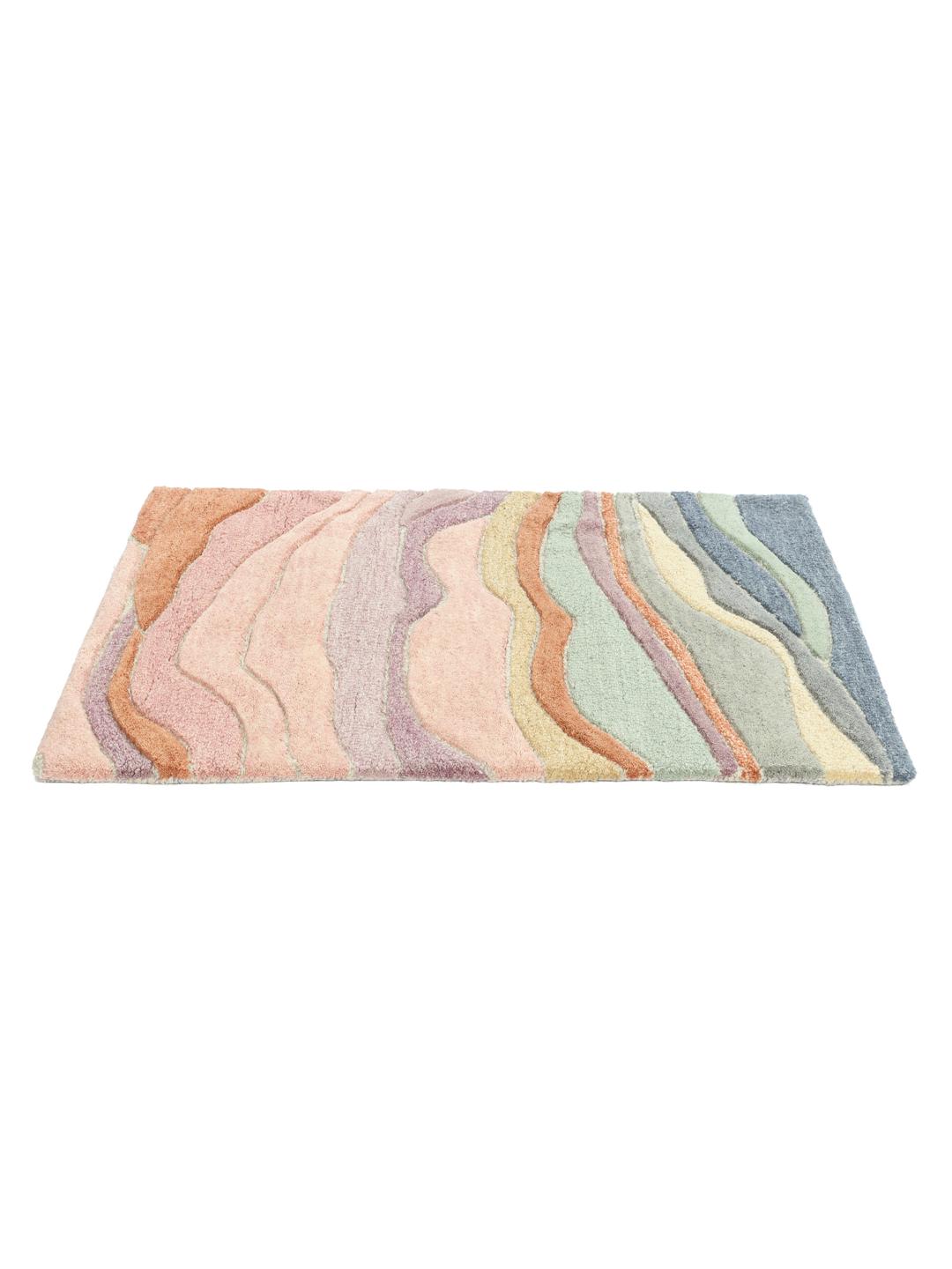 Multicolour tapijt met een vloeiend organisch patroon