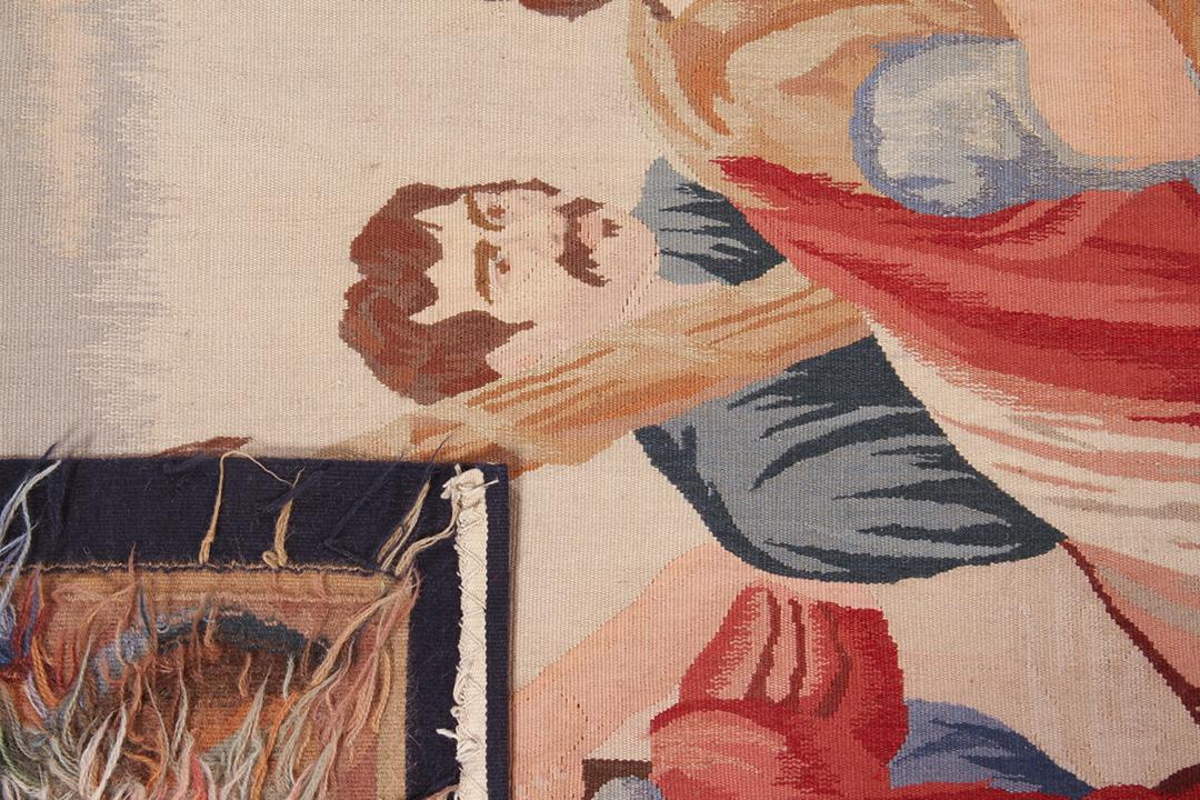 Håndvævet Aubusson-stil tapettæppe fra Kina i flerfarvet med en klassisk scene