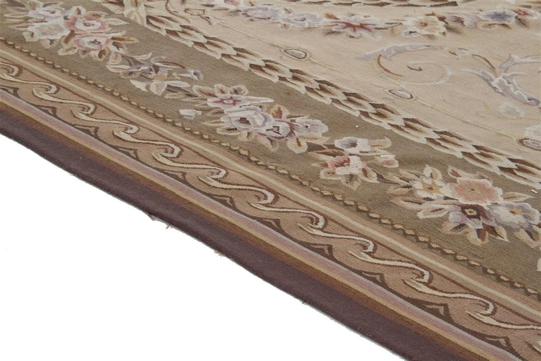 Håndvævet beige blomstret tæppe af kinesisk oprindelse