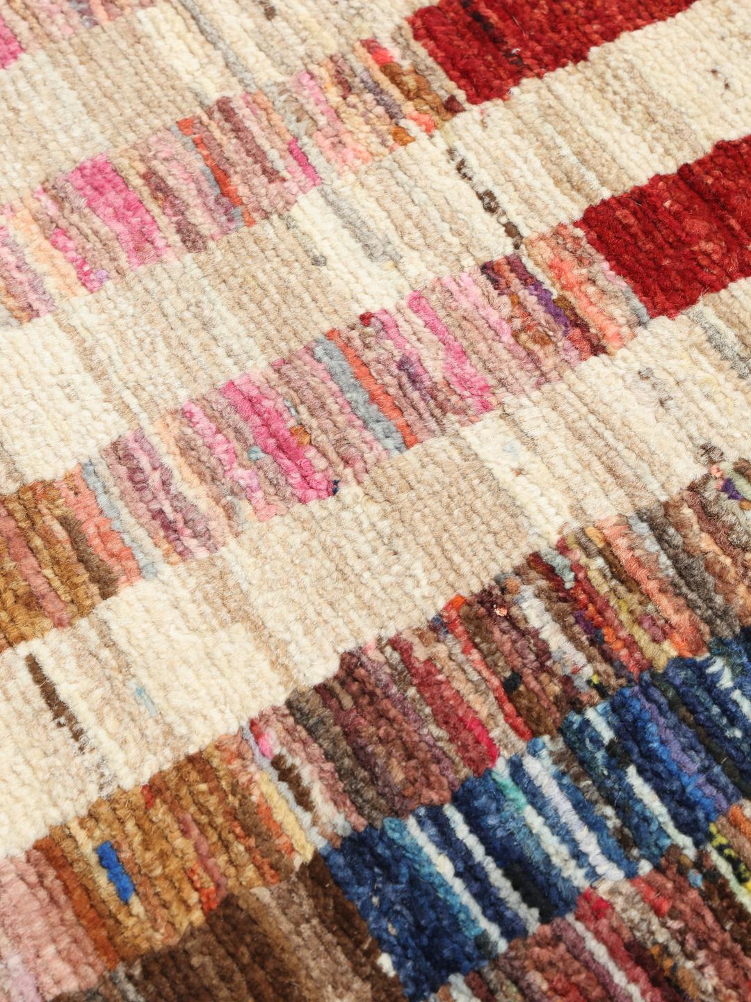 Hand-knotted multicoloured Berber rug from Afghanistan