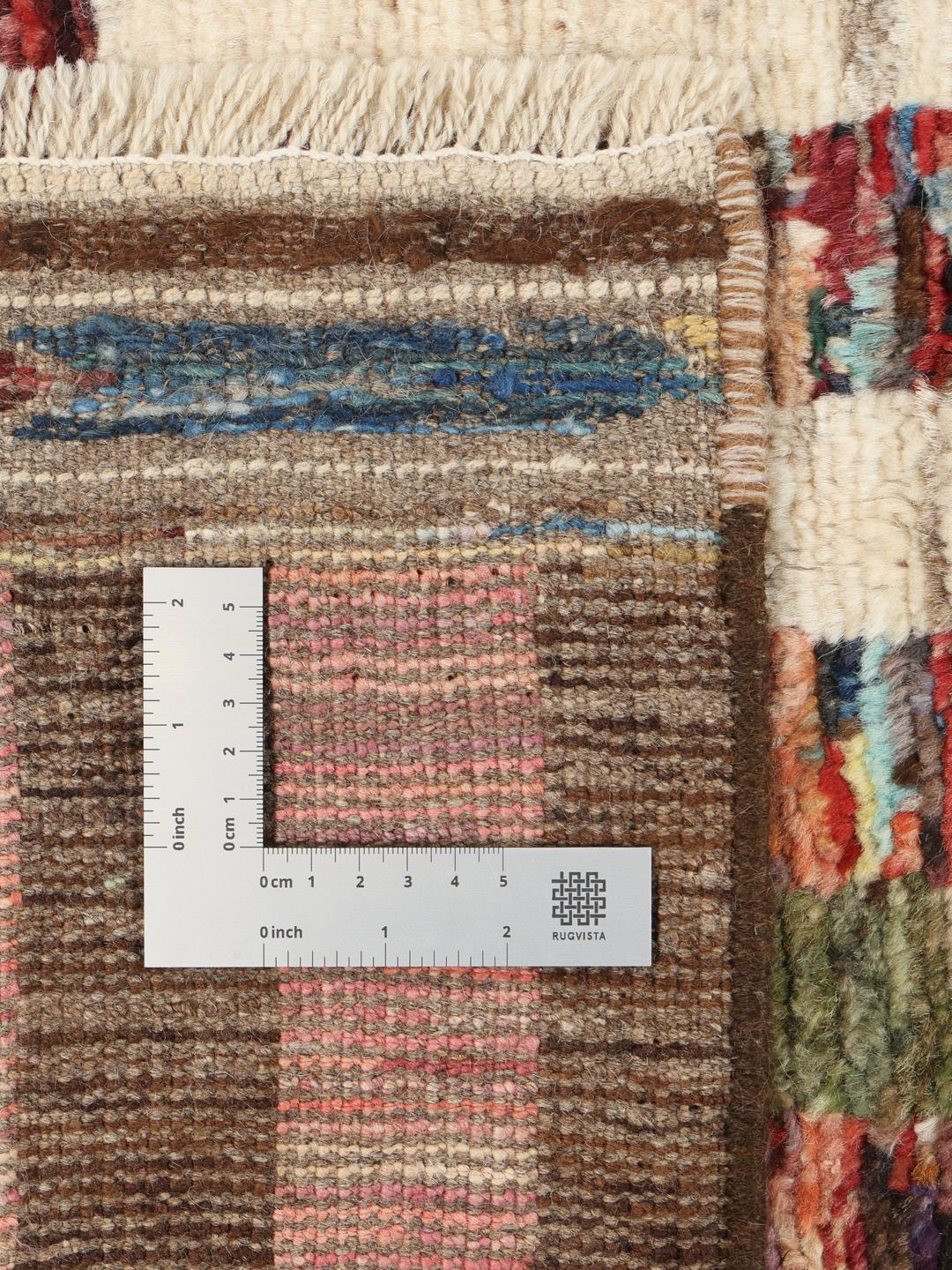 Hand-knotted multicoloured Berber rug from Afghanistan