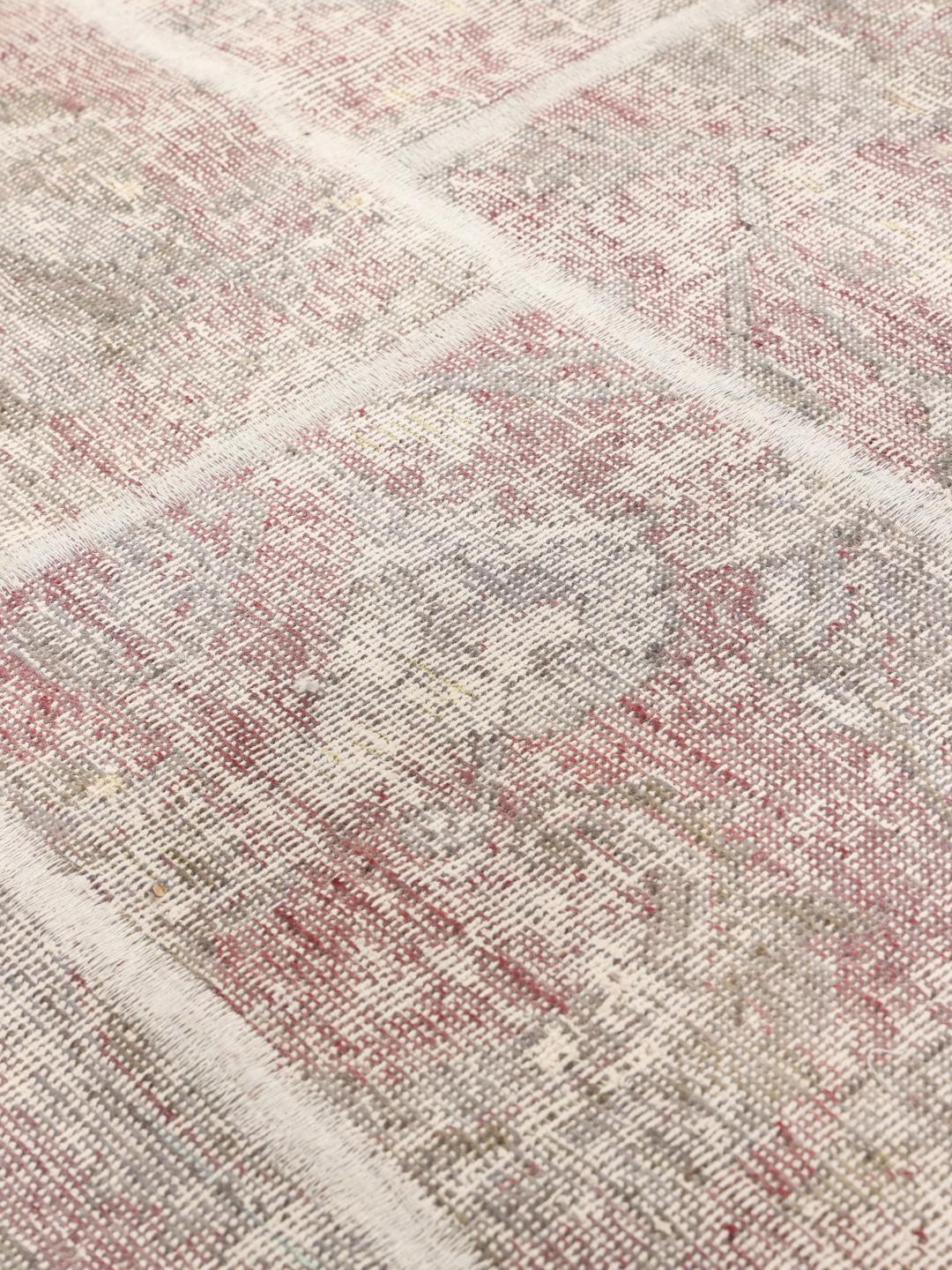Handgeknoopt patchwork tapijt uit het Midden-Oosten in multicolor wol
