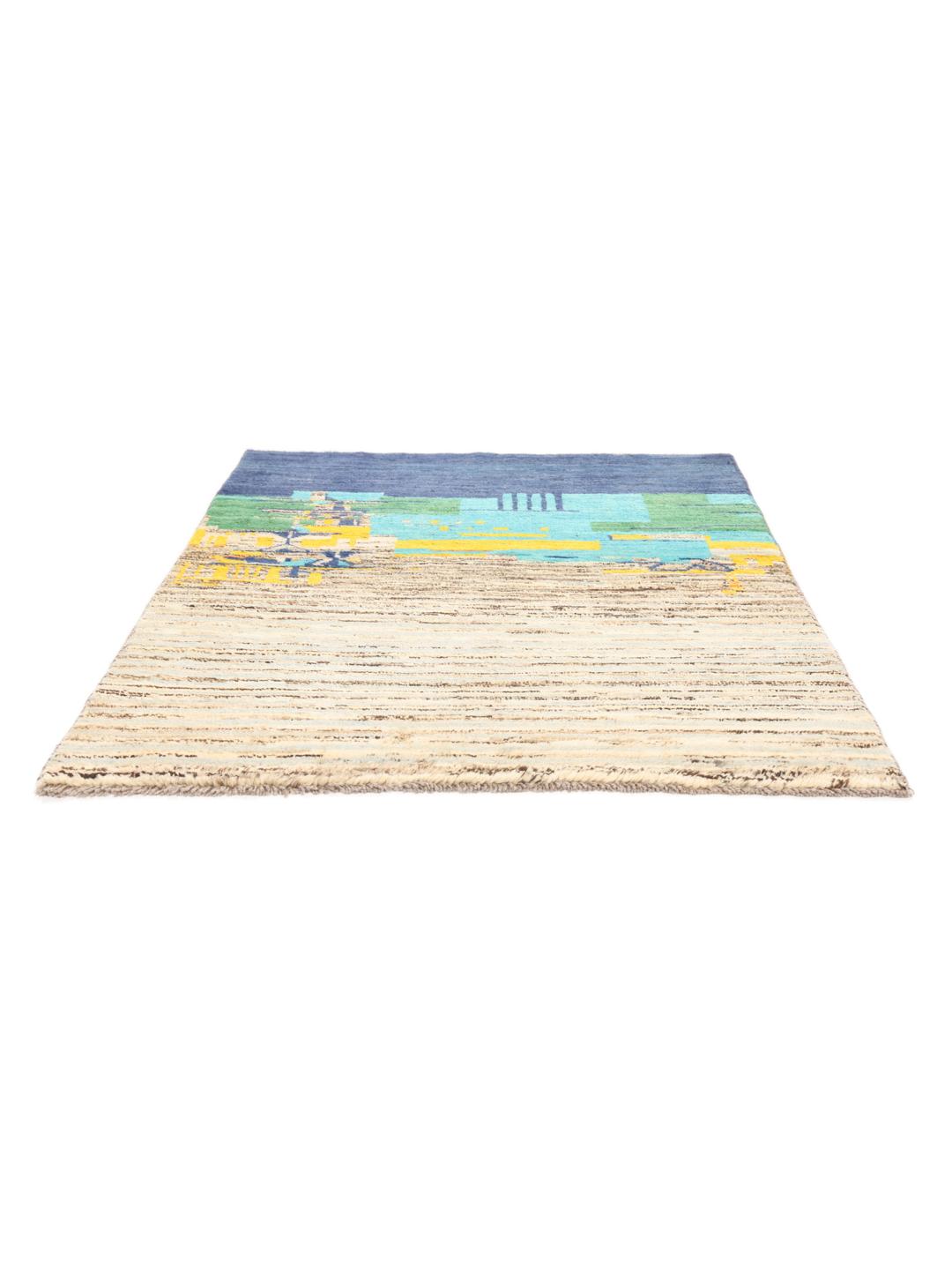 Tapis afghan noué à la main avec un design multicolore vibrant et artistique