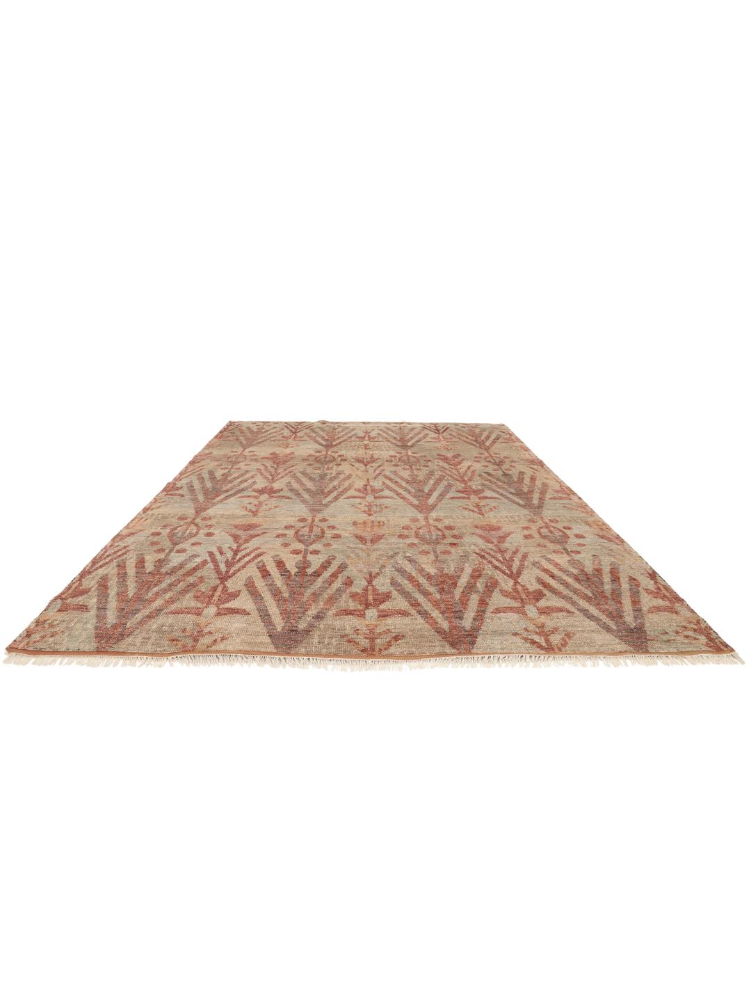 Alfombra Usak india anudada a mano en tonos multicolor