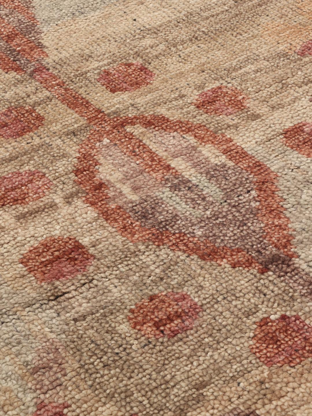 Alfombra Usak india anudada a mano en tonos multicolor