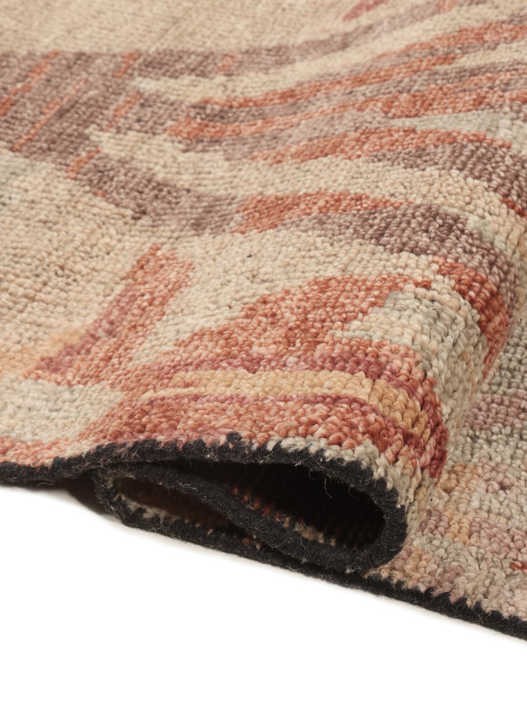 Alfombra Usak india anudada a mano en tonos multicolor