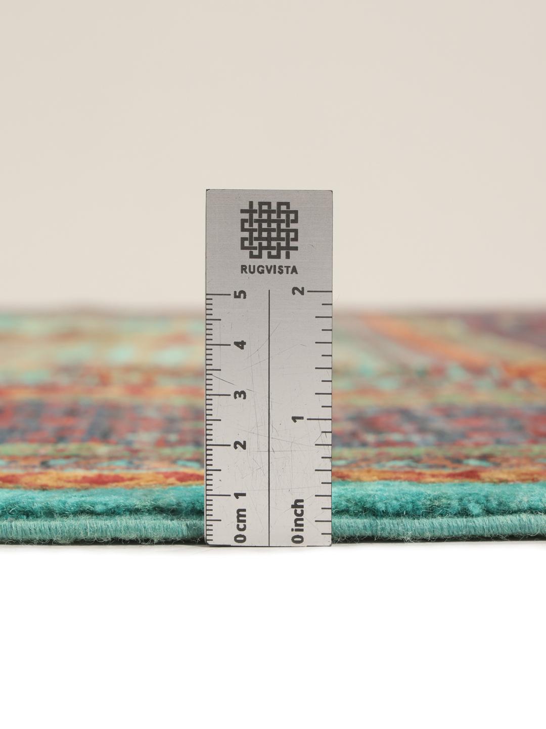 Mamluk-tæppe fra Afghanistan i multifarvet geometrisk design