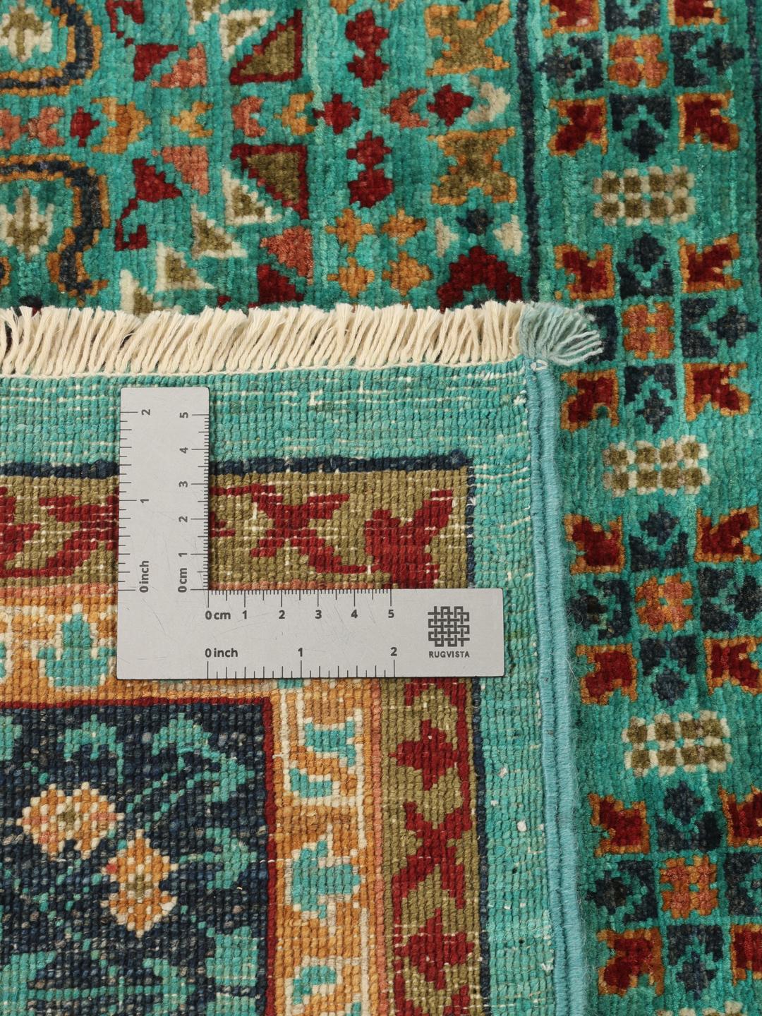 Handgeknoopt Mamluk-tapijt uit Afghanistan in veelkleurige tinten