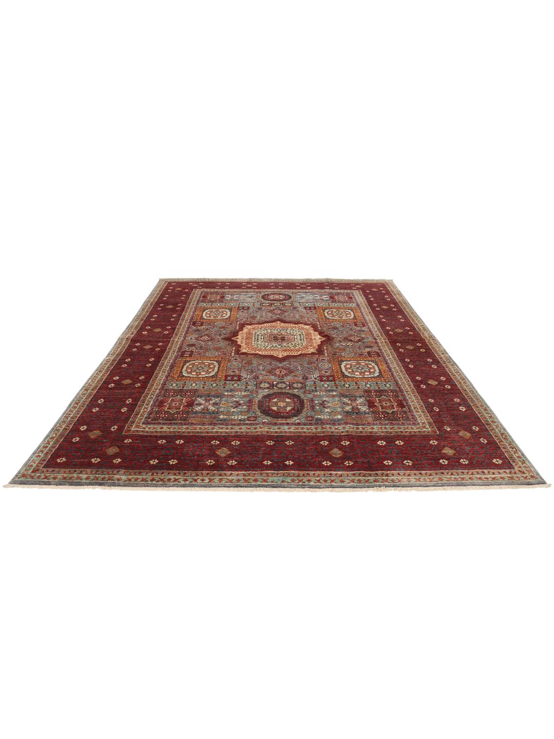 Handgeknoopt Mamluk-tapijt uit Afghanistan in multicolor tinten
