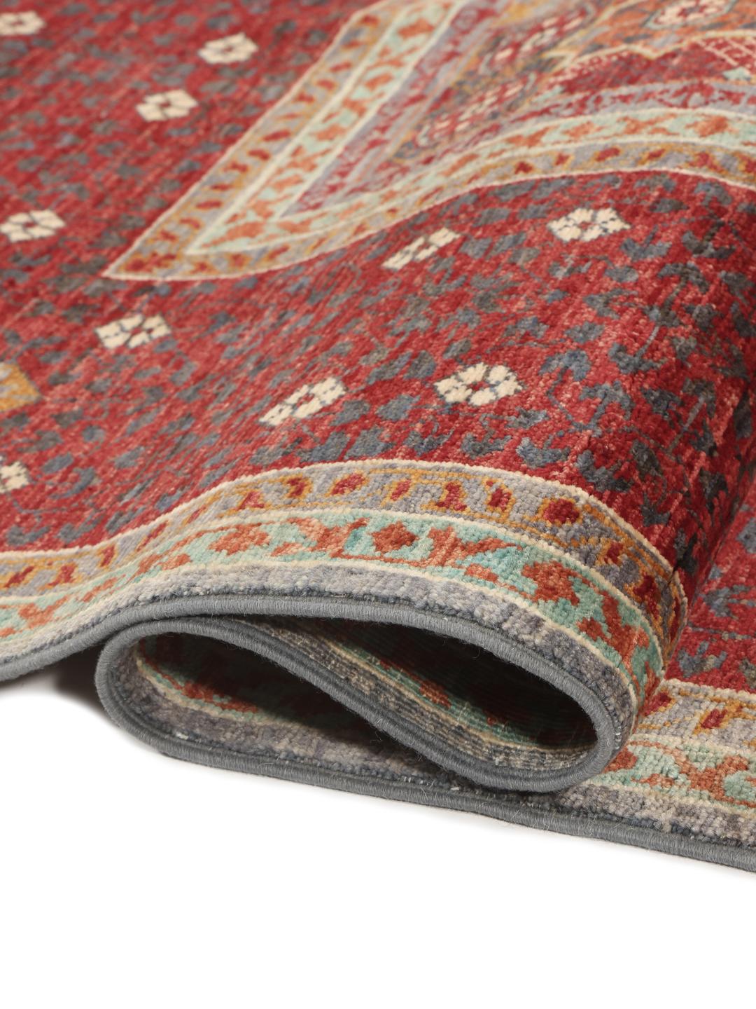 Handgeknoopt Mamluk-tapijt uit Afghanistan in multicolor tinten