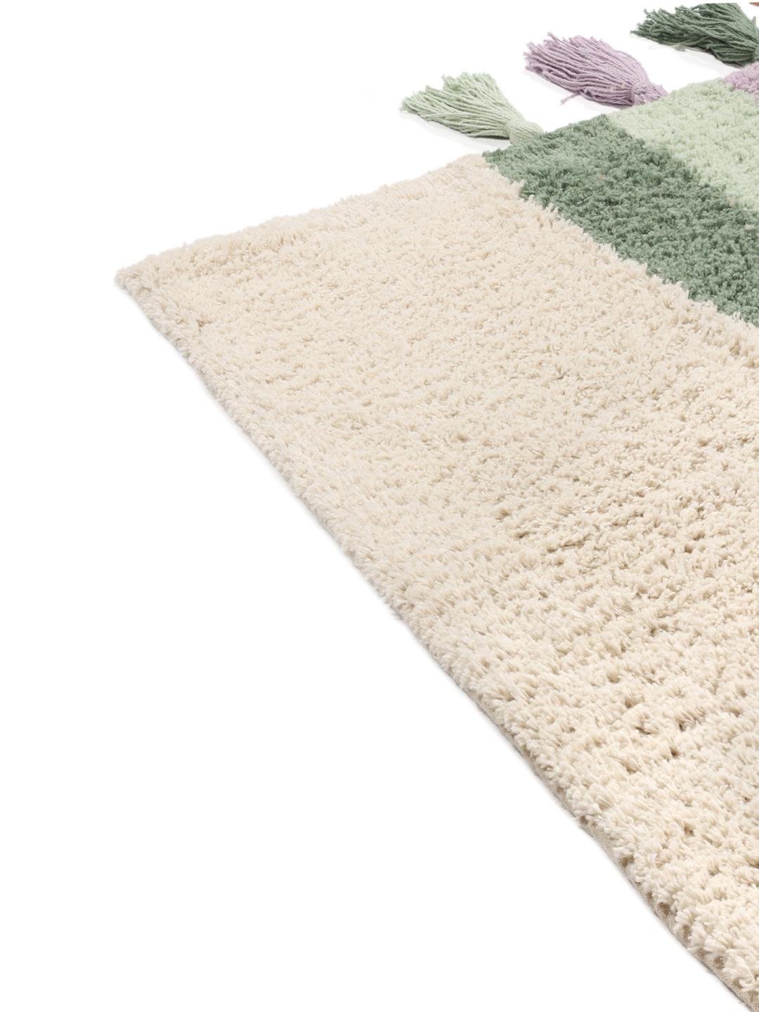 Multicolour tapijt met bogen en kwastjes