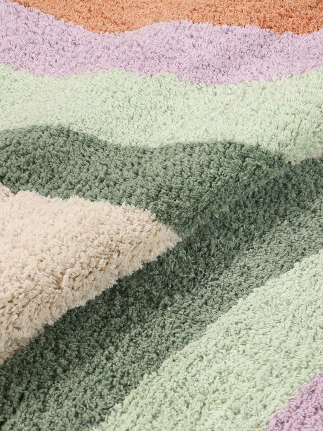 Multicolour tapijt met bogen en kwastjes