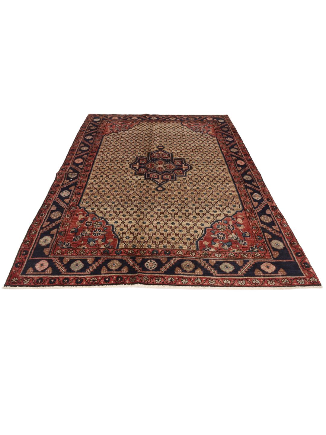 Handgeknoopt Koliai-tapijt uit het Midden-Oosten met een multicolor geometrisch patroon