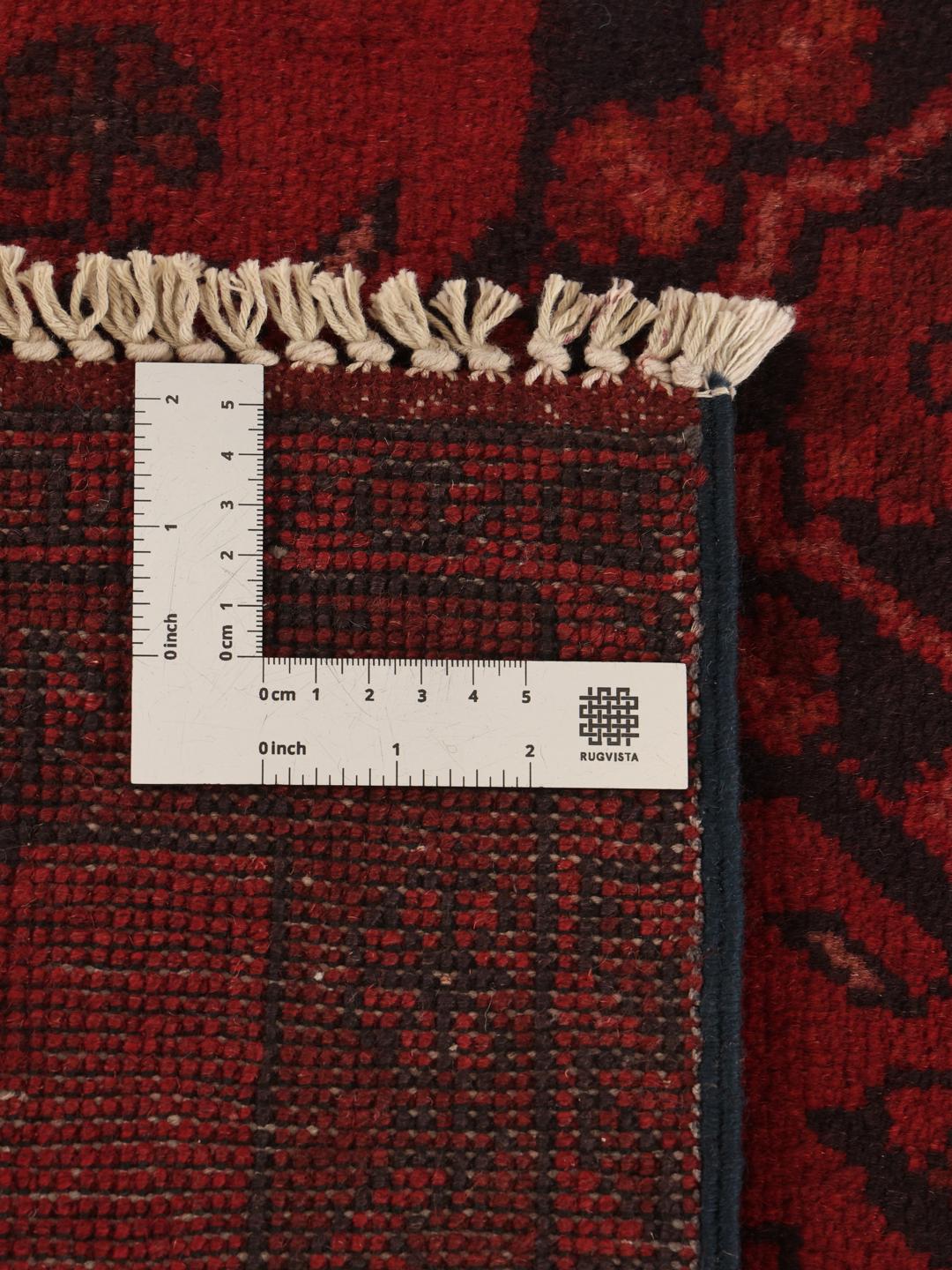 Afghan Khal Mohammadi rug from Afghanistan in deep red and black colours