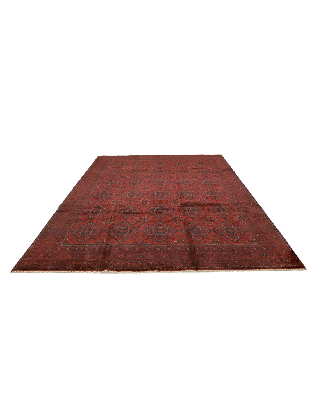Tapis Afghan Khal Mohammadi noué à la main dans des tons rouge profond