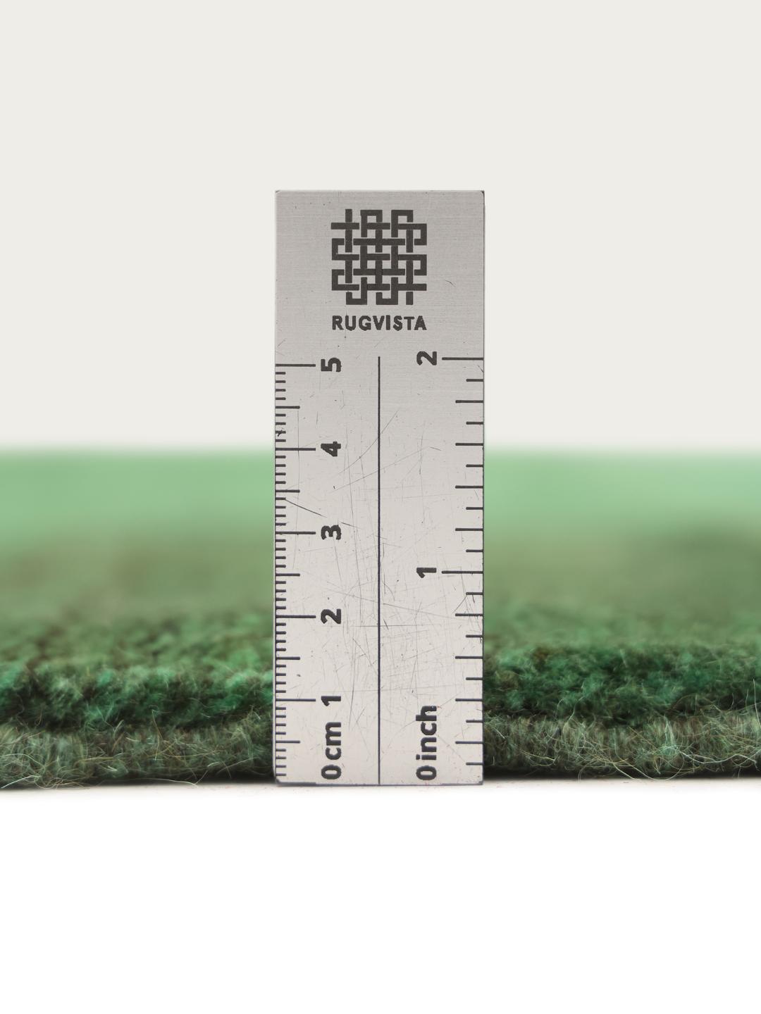 Hand-knotted Gabbeh rug from the Middle East in a deep green shade.