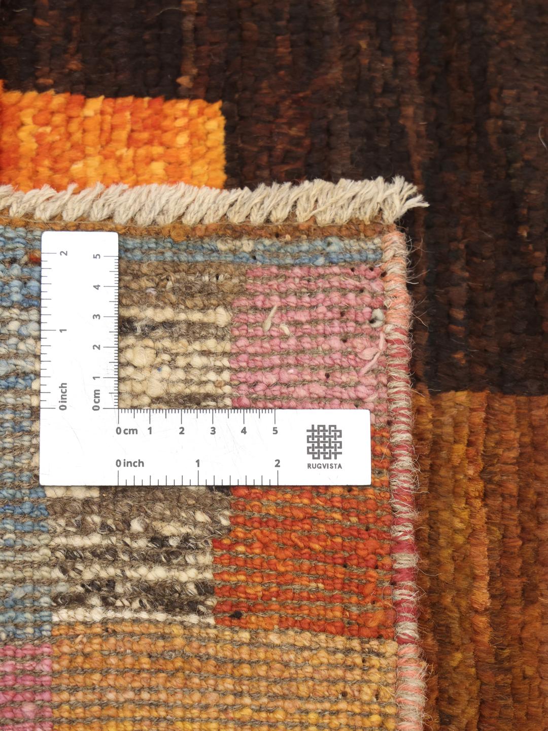 Hand-knotted Afghan Berber rug with a vibrant multicolor geometric design