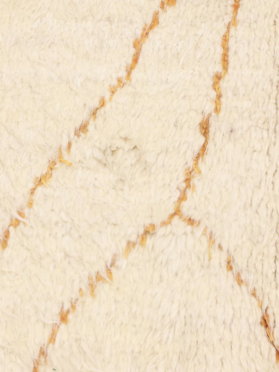 Handgeknoopt Berber-stijl tapijt uit Afghanistan in beige met minimalistische lijnen