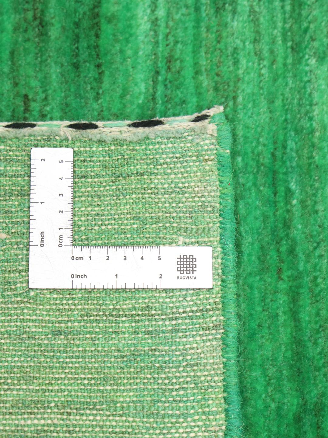 Handgeknoopt groen Gabbeh Fine tapijt uit het Midden-Oosten