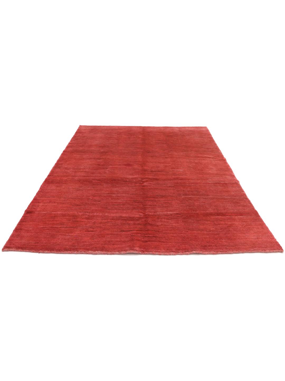 Handgeknoopt rood Gabbeh-tapijt uit het Midden-Oosten
