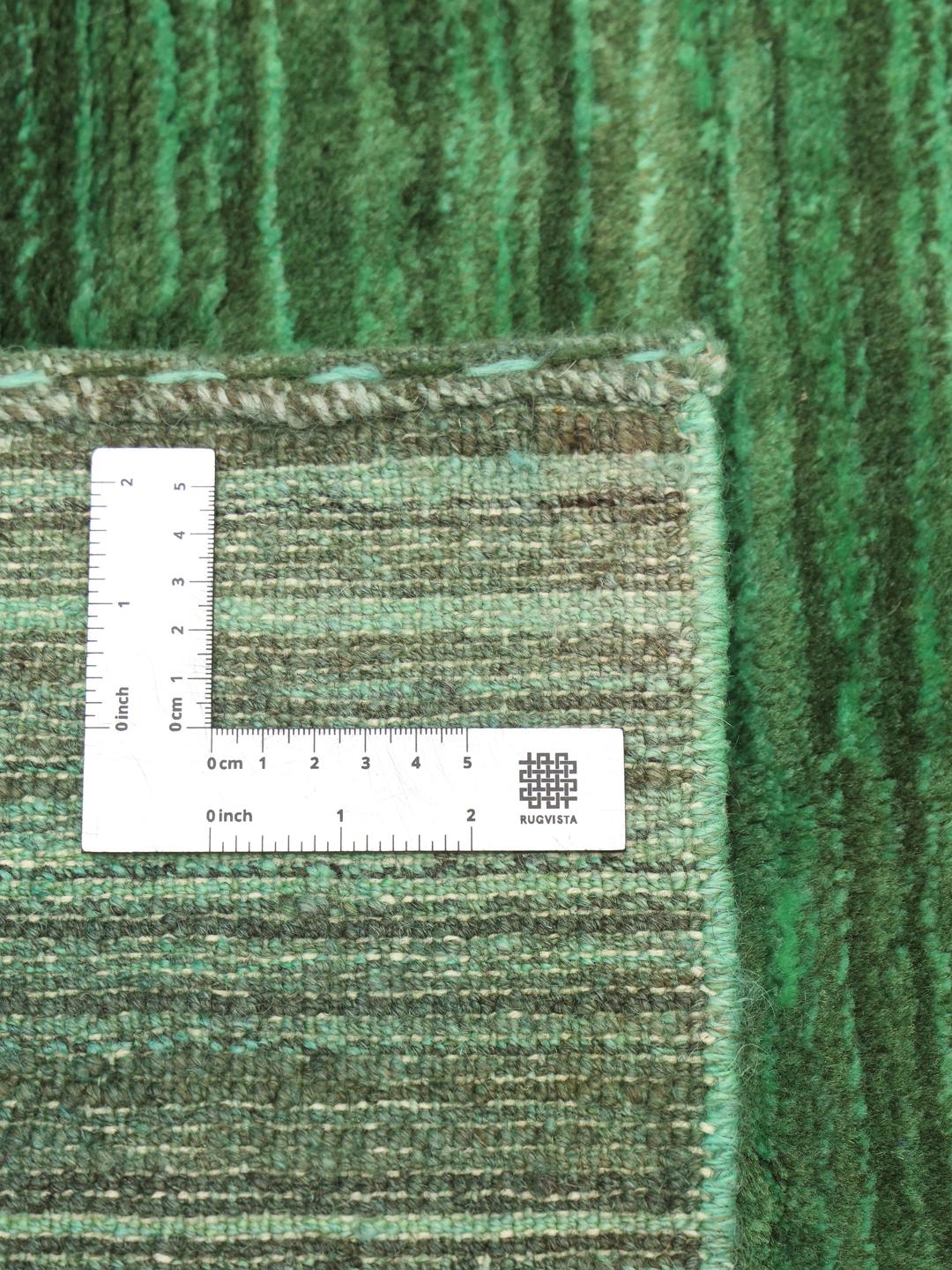 Handgeknoopt groen Gabbeh Fine-tapijt uit het Midden-Oosten