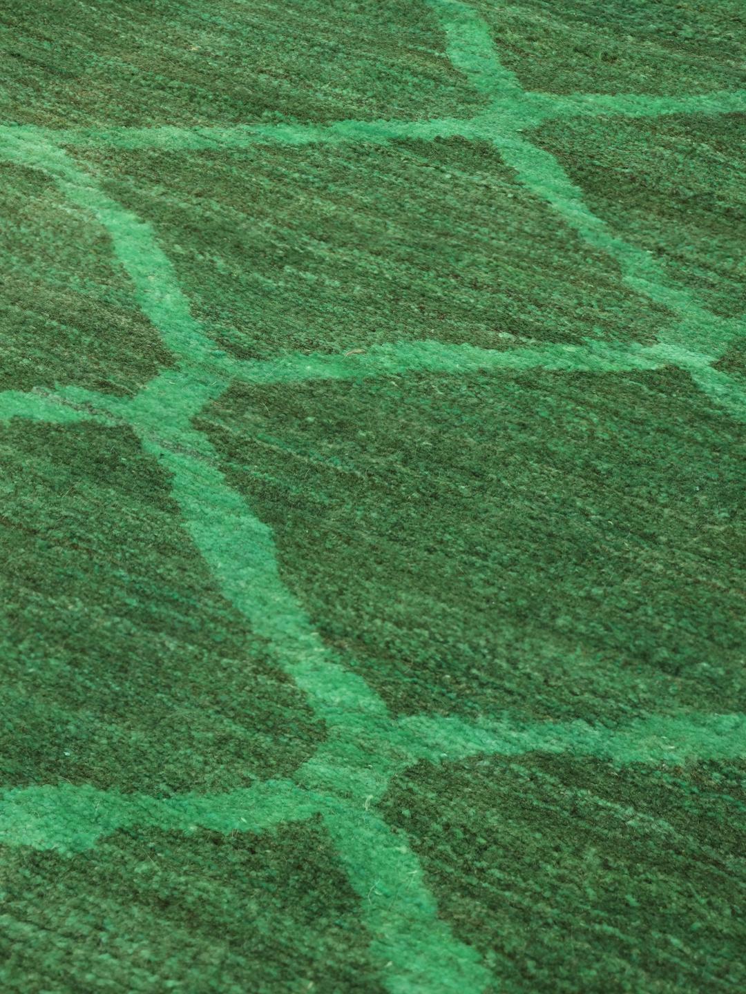 Handgeknoopt groen Gabbeh Fine vloerkleed uit het Midden-Oosten