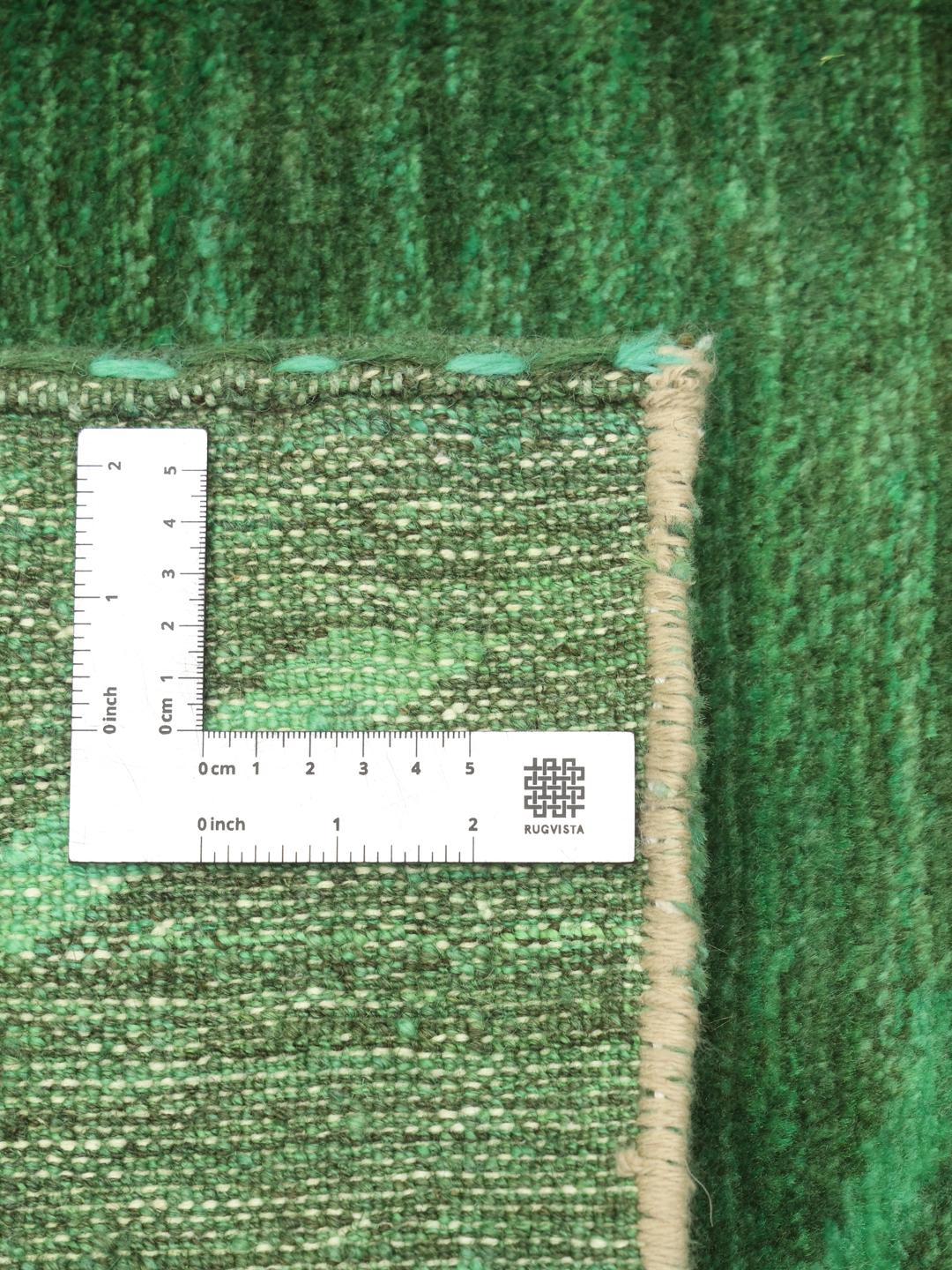 Handgeknoopt groen Gabbeh Fine vloerkleed uit het Midden-Oosten