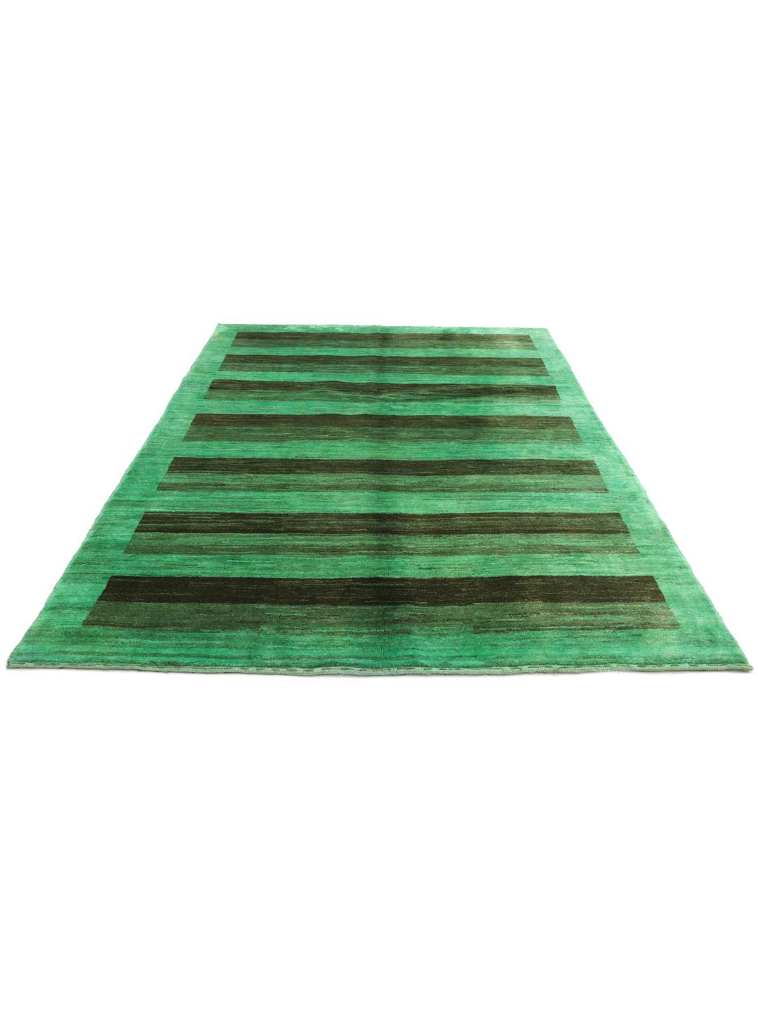 Hand-knotted Gabbeh Fine rug from the Middle East in green