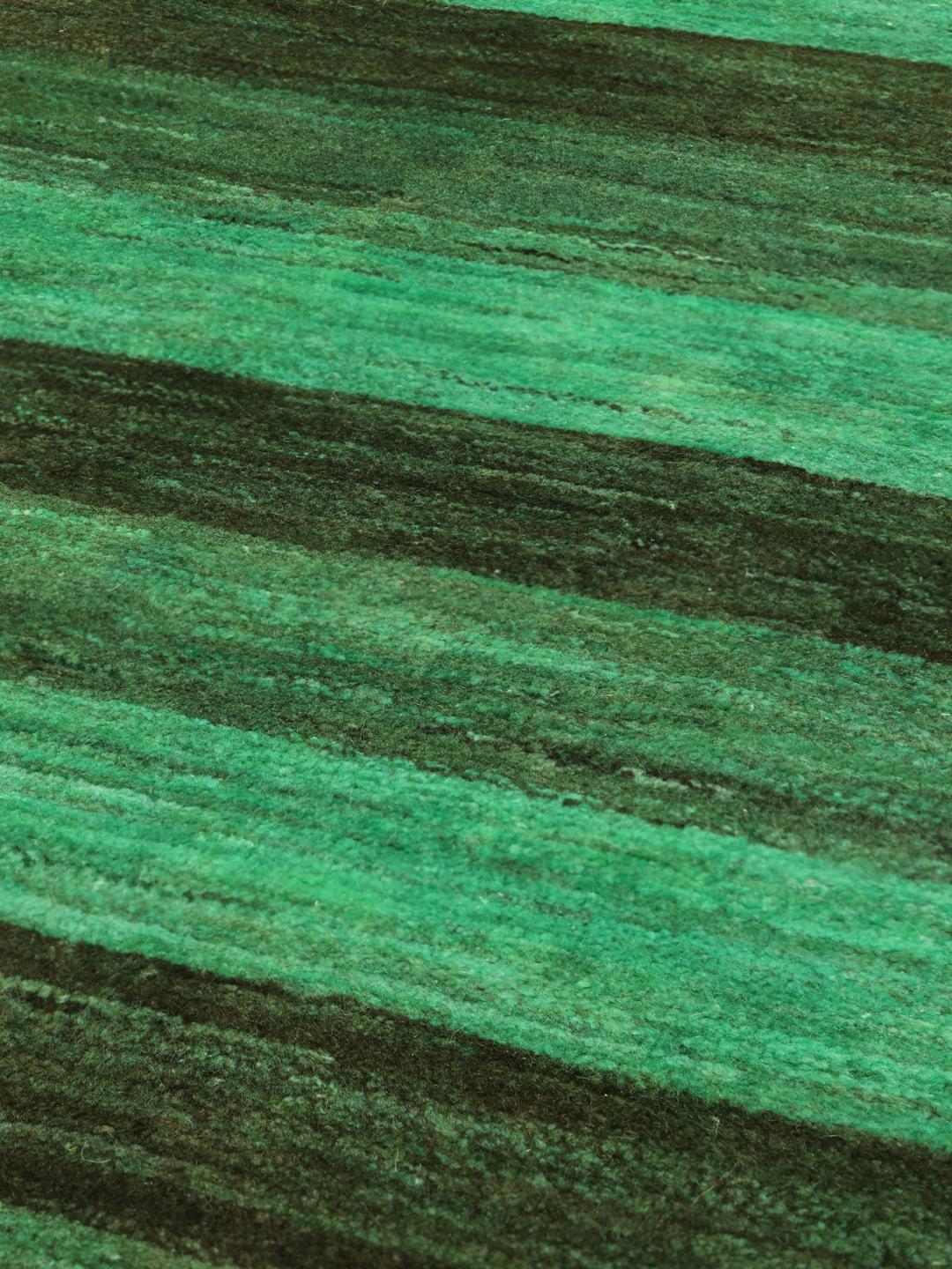Hand-knotted Gabbeh Fine rug from the Middle East in green