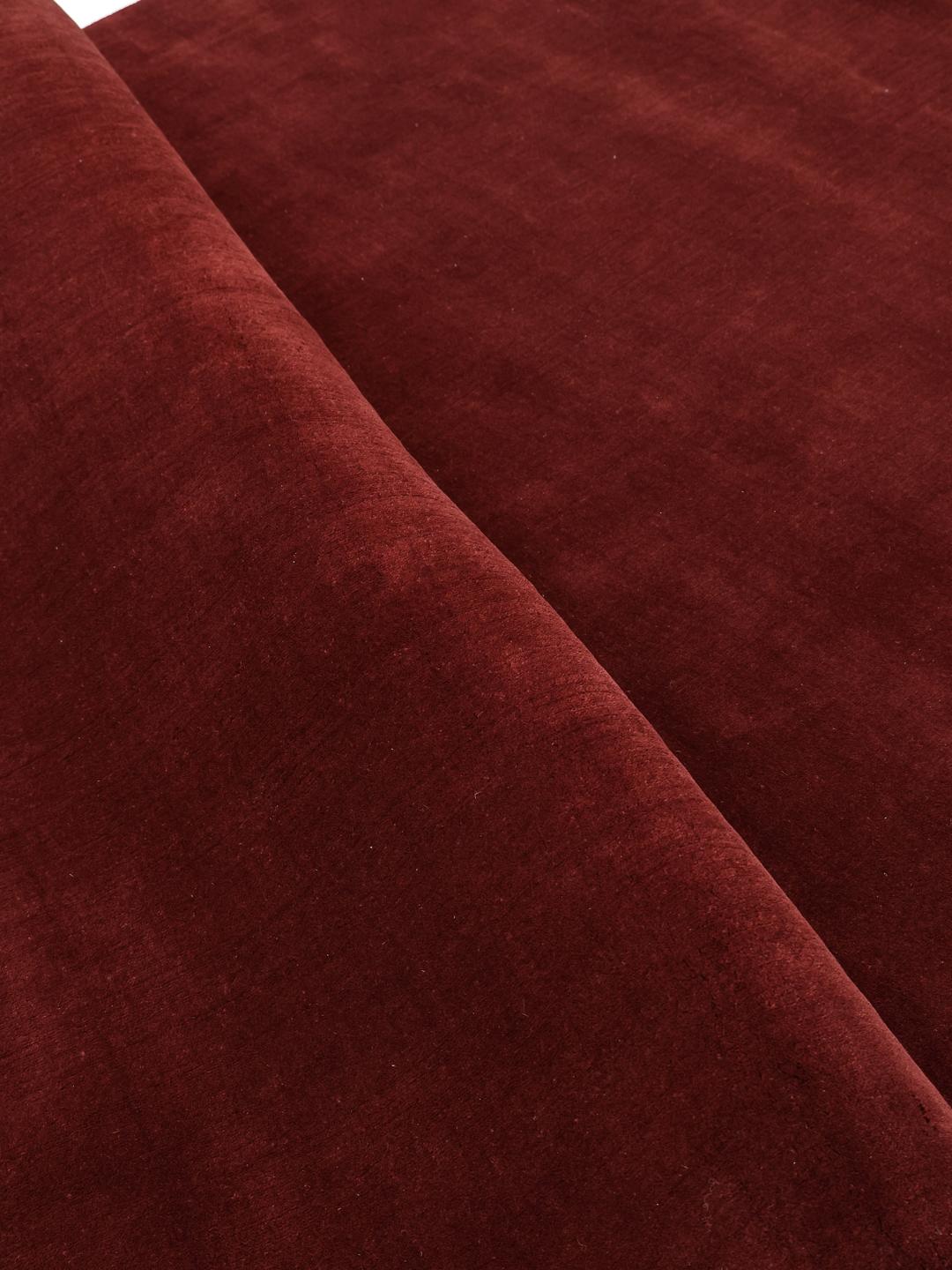 Rugvista premium - Handloom Velvet - Mørk Rød, Rundt Ø 200 cm Ullteppe ...