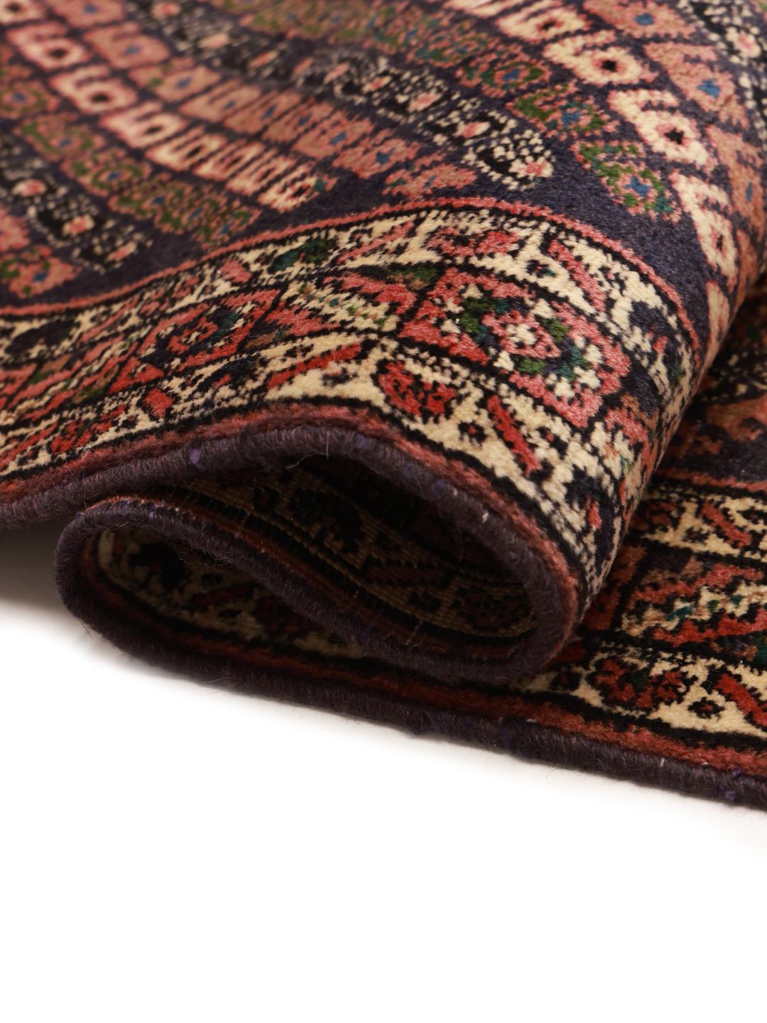Handgeknoopt Afshar Shahre Babak tapijt met geometrische medaillonmotieven in veelkleurige tinten