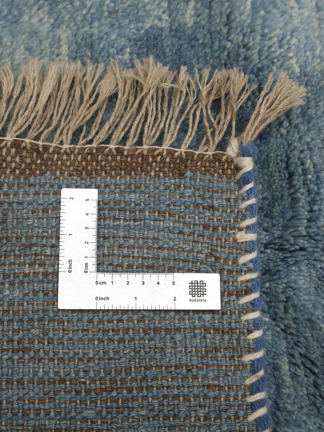Handgeknoopt Gabbeh Fine tapijt uit het Midden-Oosten in een rustgevende blauwe tint