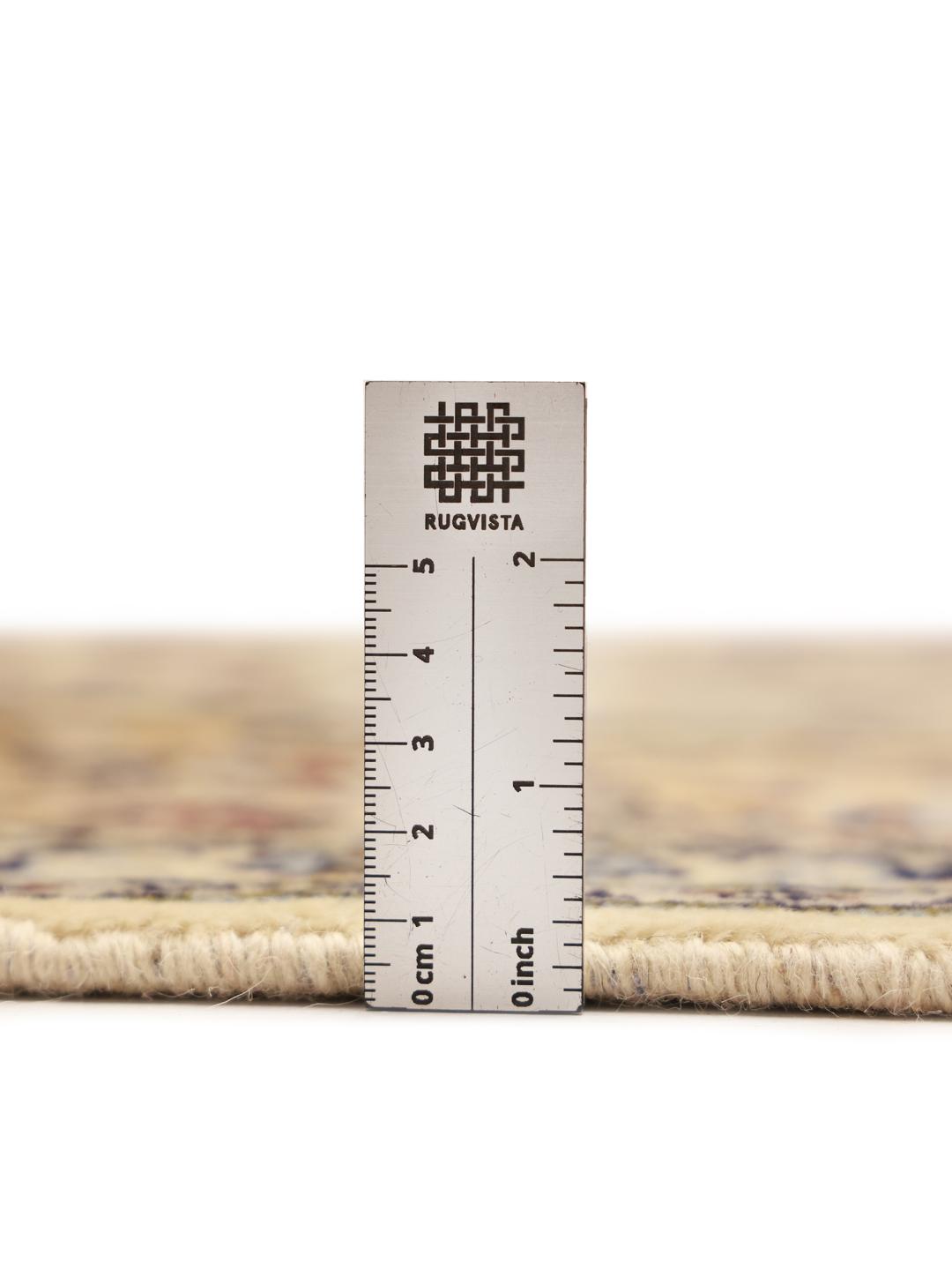 Hand-knotted Keshan rug from the Middle East in beige tones