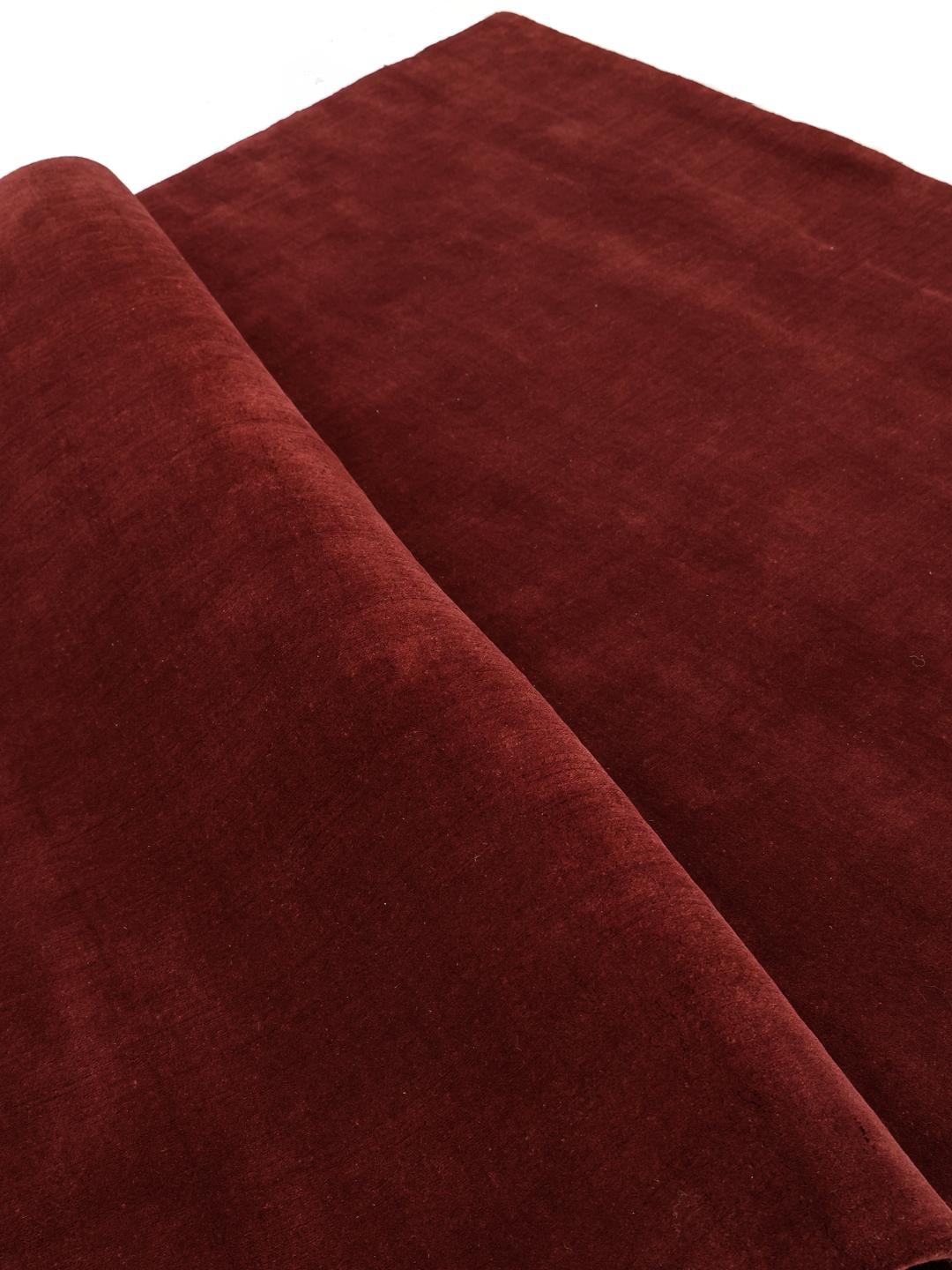Velvet Rag Rug Handloom Velvet Dark Red Rug - Rugvista