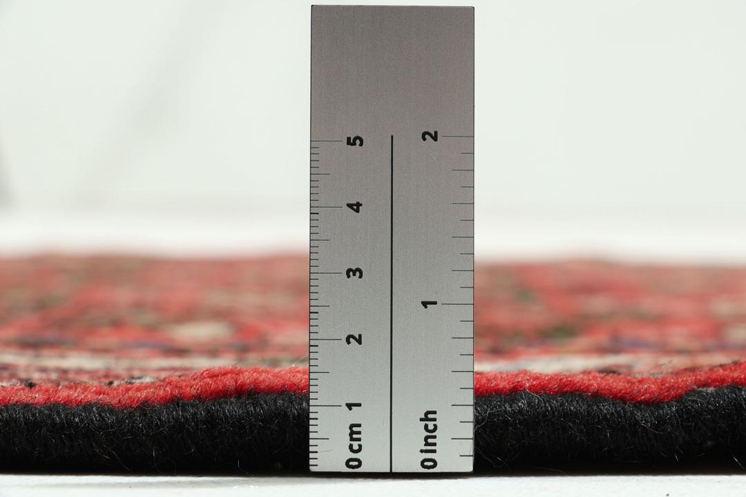 Hand-knotted red runner from the Hamadan region