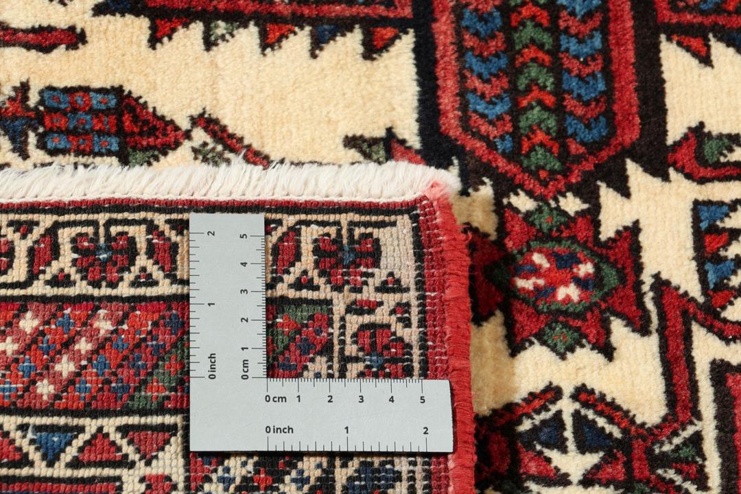 Håndknyttet Afshar Shahre Babak-tæppe fra Mellemøsten i multifarvet.