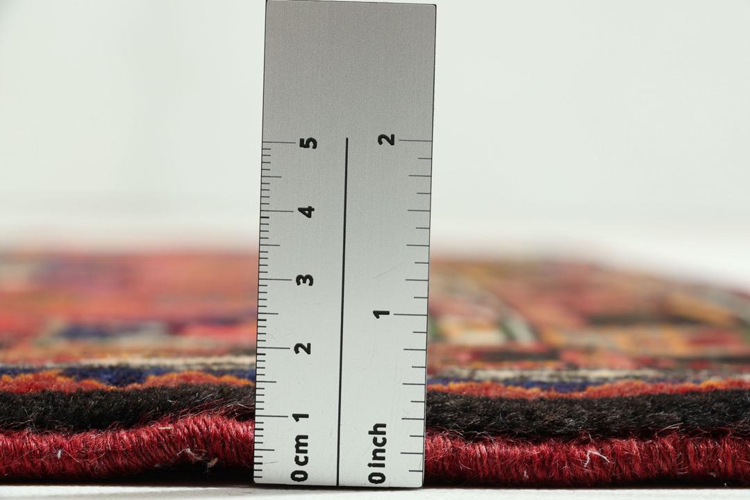 Handgeknüpfter Hamadan-Teppich aus dem Nahen Osten mit mehrfarbigen geometrischen Mustern