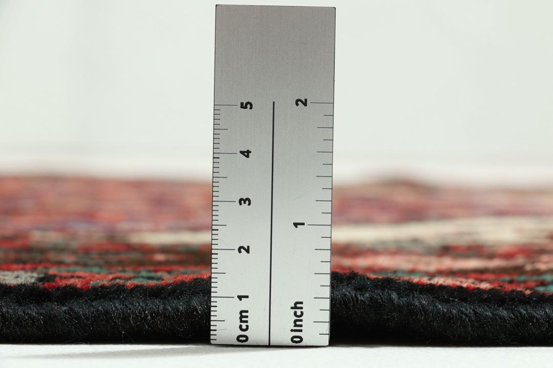 Håndknyttet Hosseinabad løber med blåt felt og traditionelle motiver