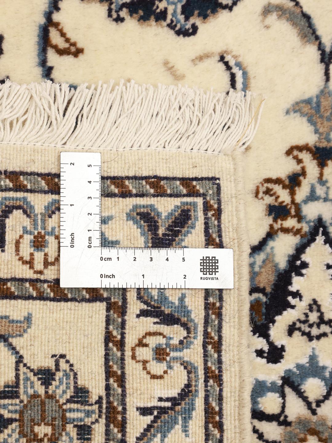 Hand-knotted Nain runner in beige from the Middle East