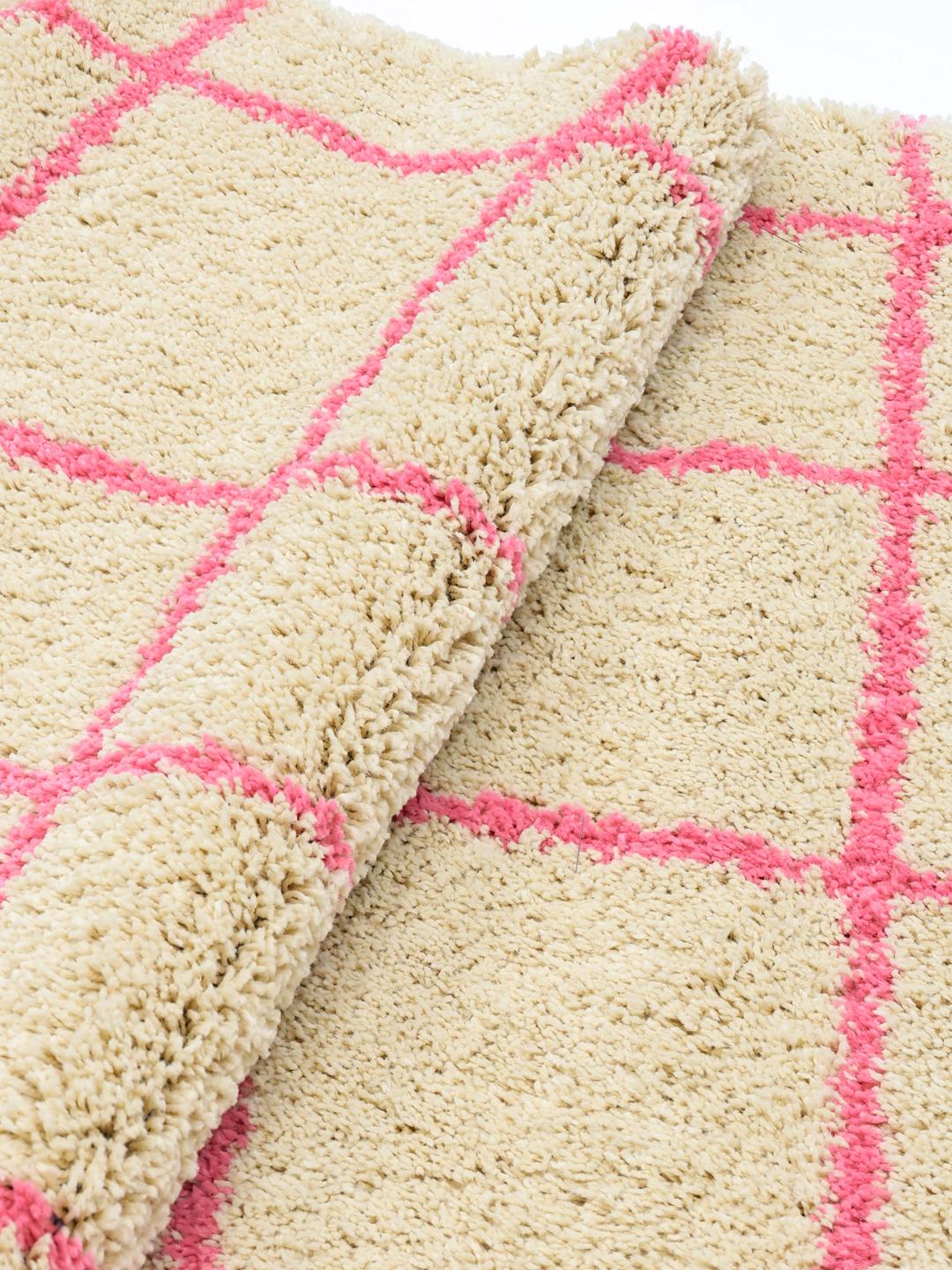 Grid Beige and Pink Rug - Rugvista