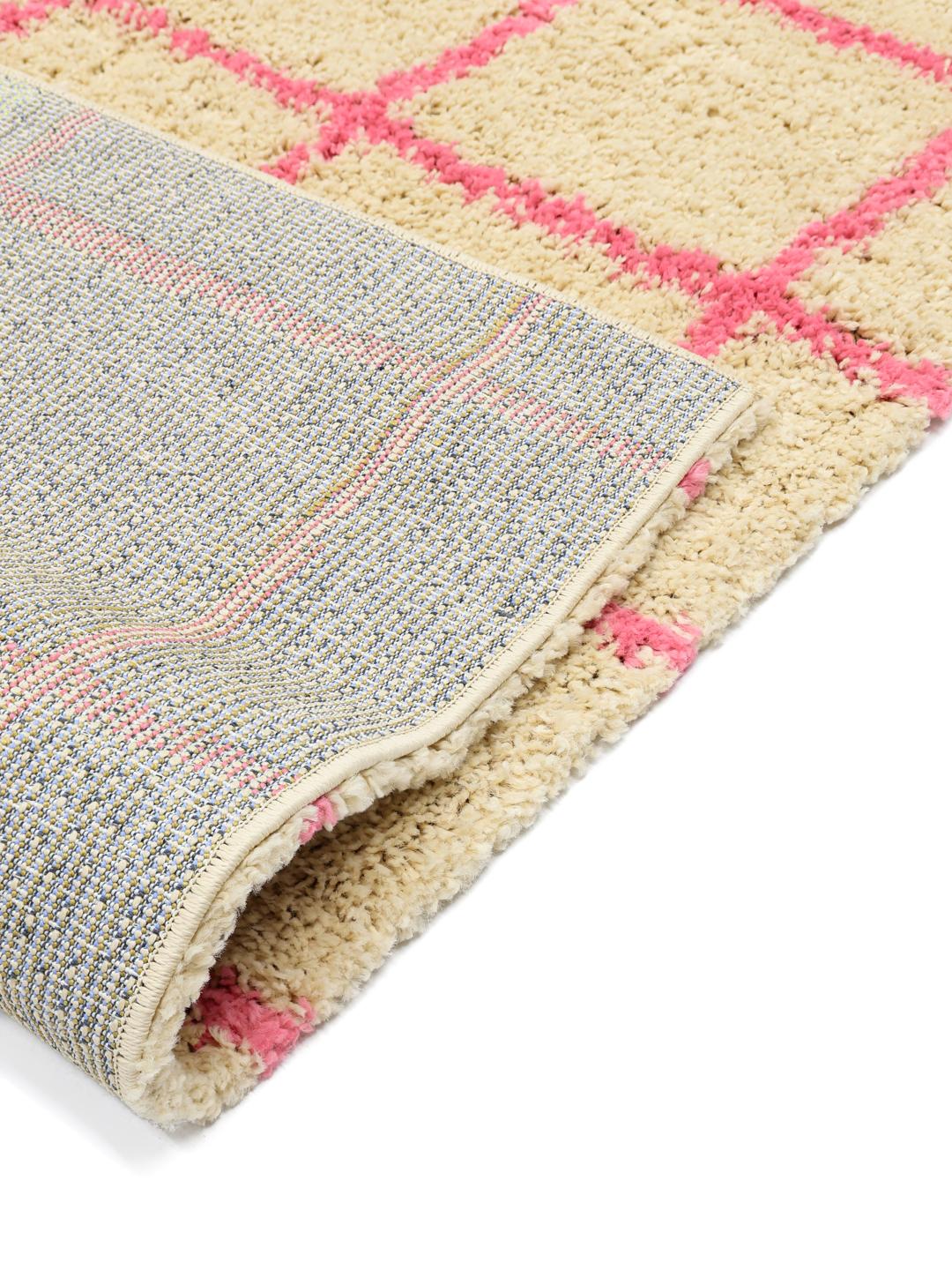 Grid Beige and Pink Rug - Rugvista