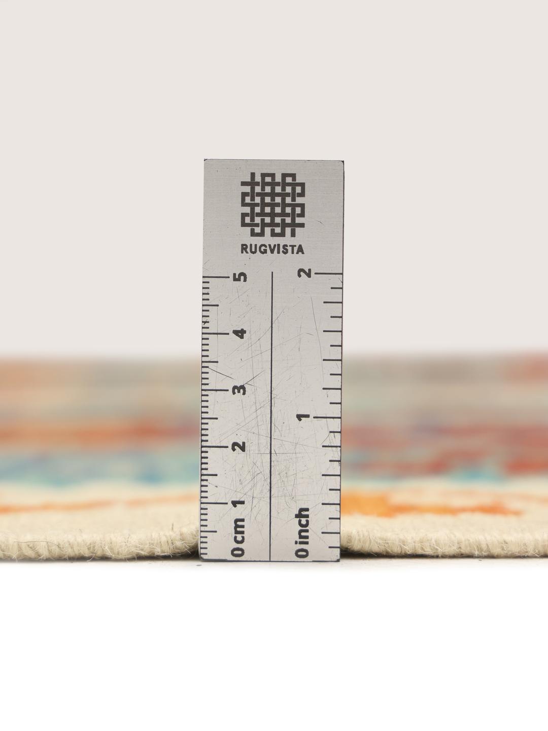 Hand-woven Afghan Kelim rug with a vibrant multicolor diamond pattern