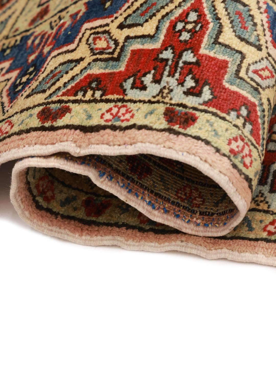 Hand-knotted Hamadan rug from the Middle East with a multicolor geometric design