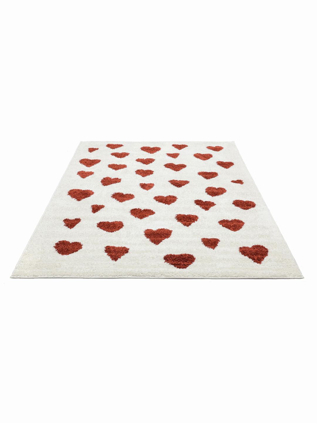 Offwhite og rødt luvtæppe