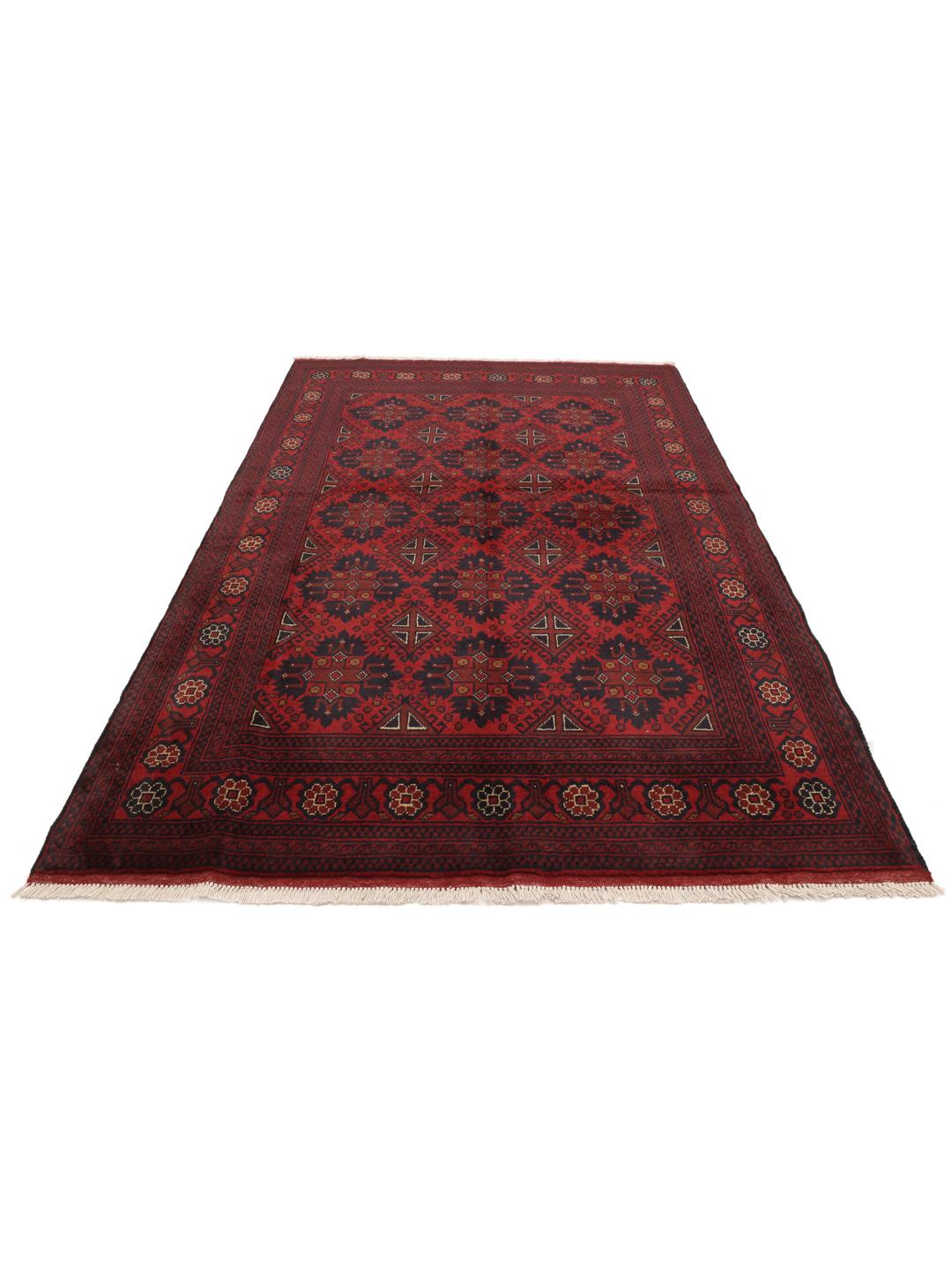 Tapis afghan Khal Mohammadi noué à la main dans des tons rouge foncé.