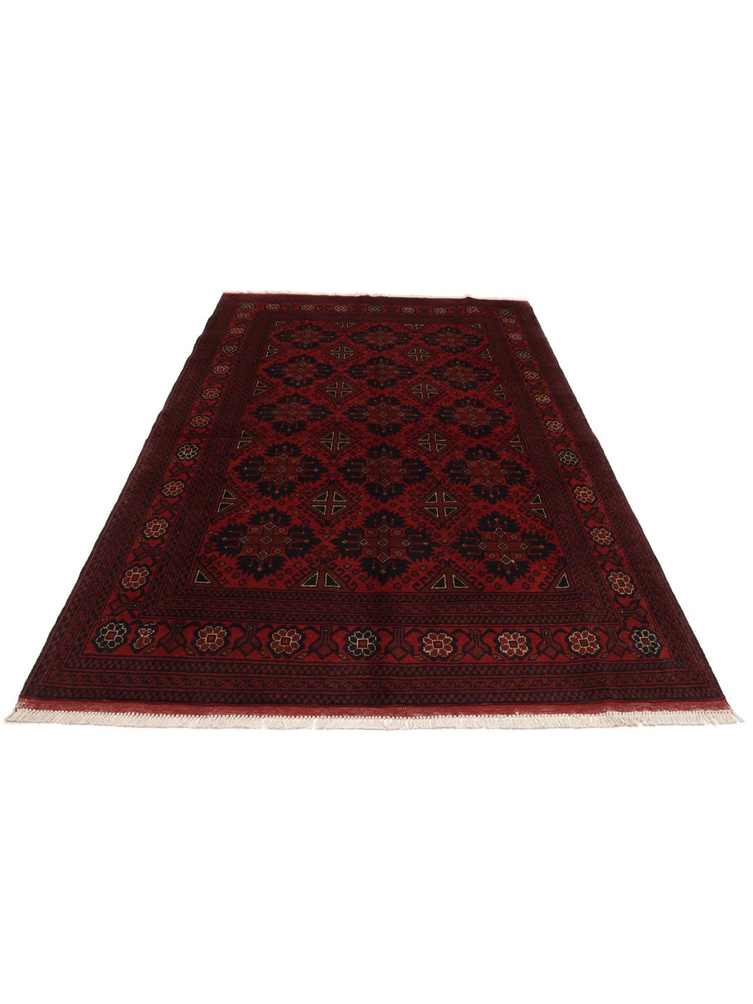 Tapis afghan Khal Mohammadi noué à la main dans des tons rouge foncé.