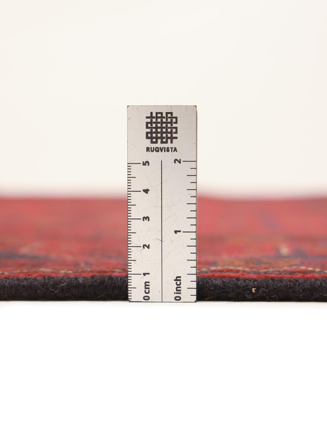 Hand-knotted Afghan Khal Mohammadi rug in deep red